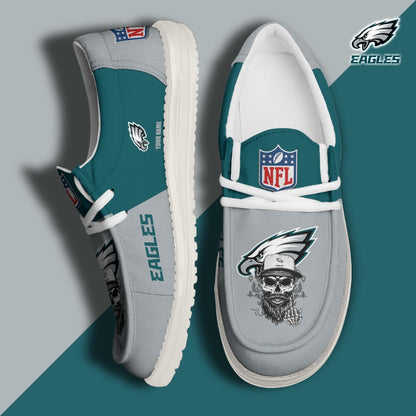 LIMITED EDITION - NEW CUSTOMIZED NFL02 PPE PHILADELPHIA EAGLES LOAFER SHOES