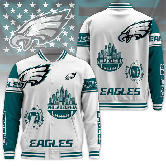 LIMITED EDITION - NEW CUSTOMIZED NFL02 PPE PHILADELPHIA EAGLES BASEBALL JACKET