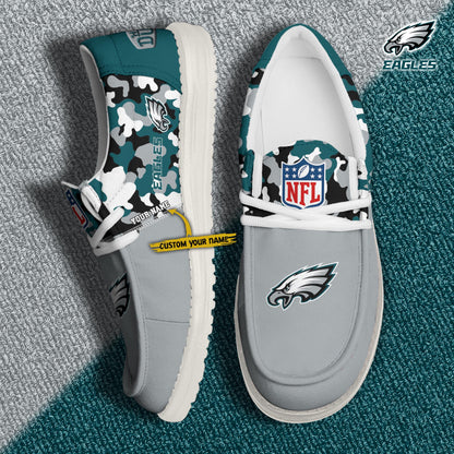 LIMITED EDITION - NEW CUSTOMIZED NFL02 PPE PHILADELPHIA EAGLES LOAFER SHOES