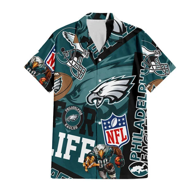 LIMITED EDITION - NEW CUSTOMIZED NFL02 PPE PHILADELPHIA EAGLES UNISEX HAWAIIAN SHIRT & SHORTS SET