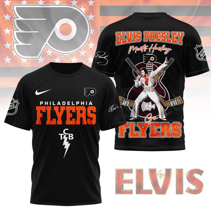 LIMITED EDITION - NEW CUSTOMIZED NHL27 PPF PHILADELPHIA FLYERS X ELVIS PRESLEY FAN 3D SHIRT
