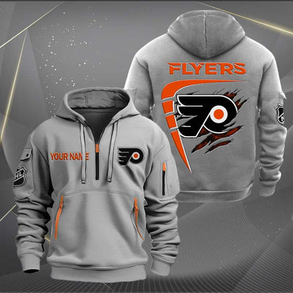 LIMITED EDITION - NEW CUSTOMIZED NHL27 PPF PHILADELPHIA FLYERS QUARTER ZIP HOODIE