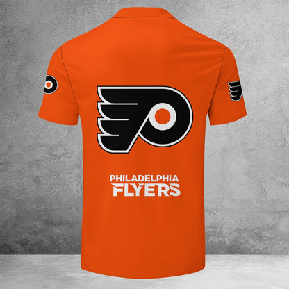 LIMITED EDITION - NEW CUSTOMIZED NHL27 PPF PHILADELPHIA FLYERS ZIP POLO SHIRT