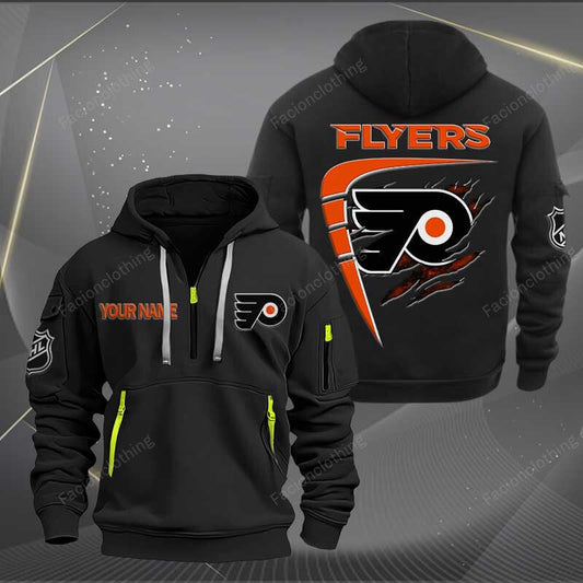 LIMITED EDITION - NEW CUSTOMIZED NHL27 PPF PHILADELPHIA FLYERS QUARTER ZIP HOODIE