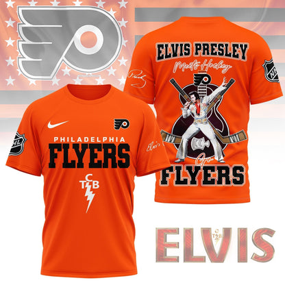 LIMITED EDITION - NEW CUSTOMIZED NHL27 PPF PHILADELPHIA FLYERS X ELVIS PRESLEY FAN 3D SHIRT