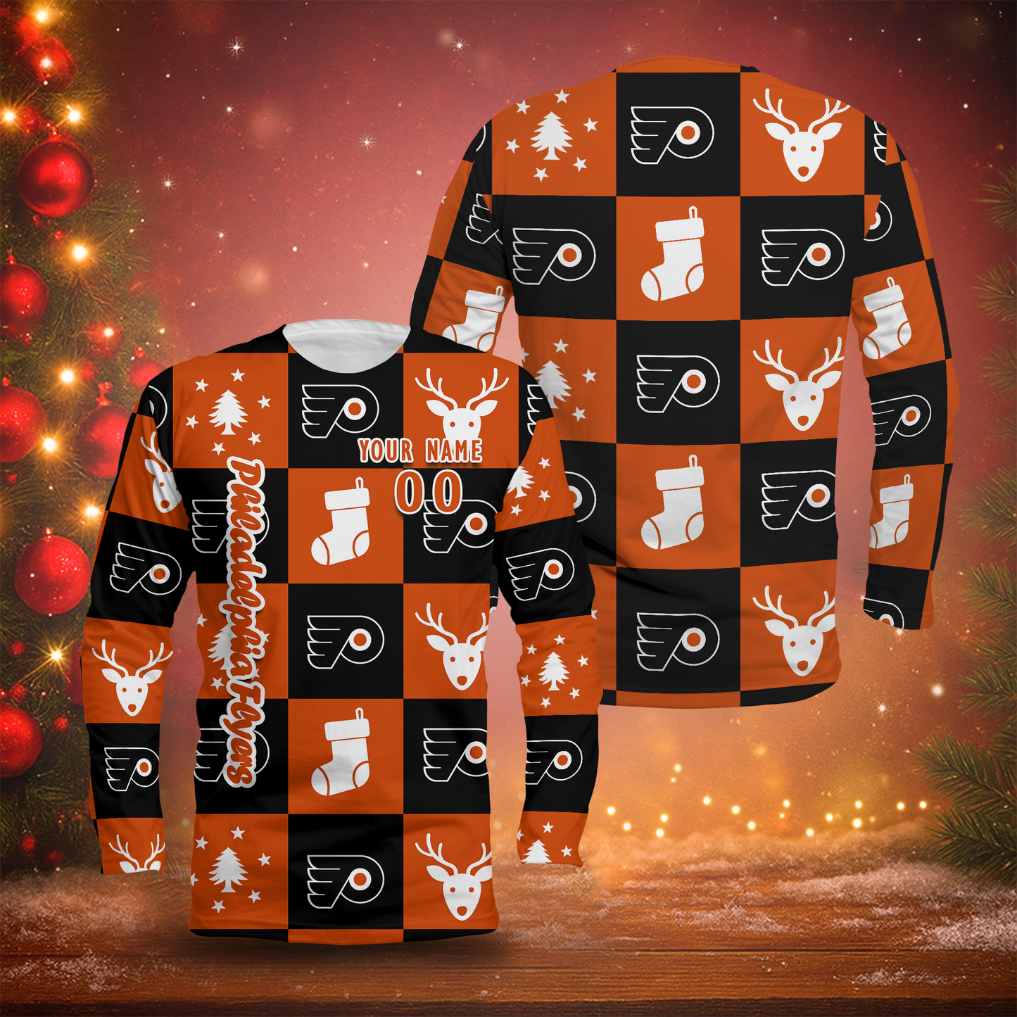 LIMITED EDITION - NEW CUSTOMIZED NHL27 PPF PHILADELPHIA FLYERS LONG SLEEVED T-SHIRT