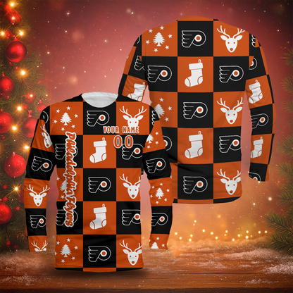 LIMITED EDITION - NEW CUSTOMIZED NHL27 PPF PHILADELPHIA FLYERS LONG SLEEVED T-SHIRT
