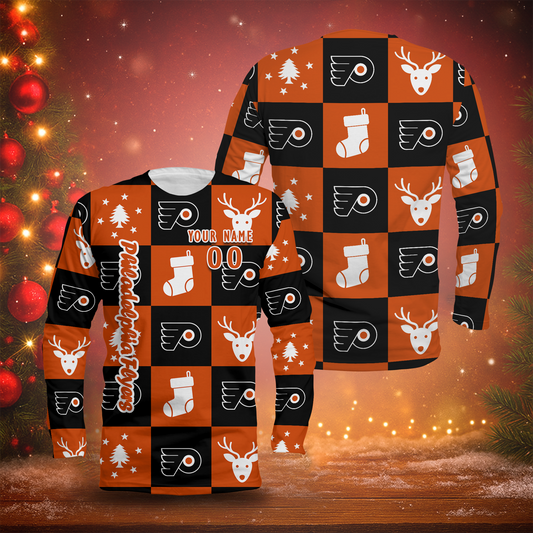 LIMITED EDITION - NEW CUSTOMIZED NHL27 PPF PHILADELPHIA FLYERS LONG SLEEVED T-SHIRT