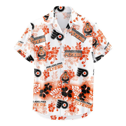 [SUPER SALE ] NEW CUSTOMIZED NHL27 PPF PHILADELPHIA FLYERS UNISEX HAWAIIAN SHIRT & SHORTS SET