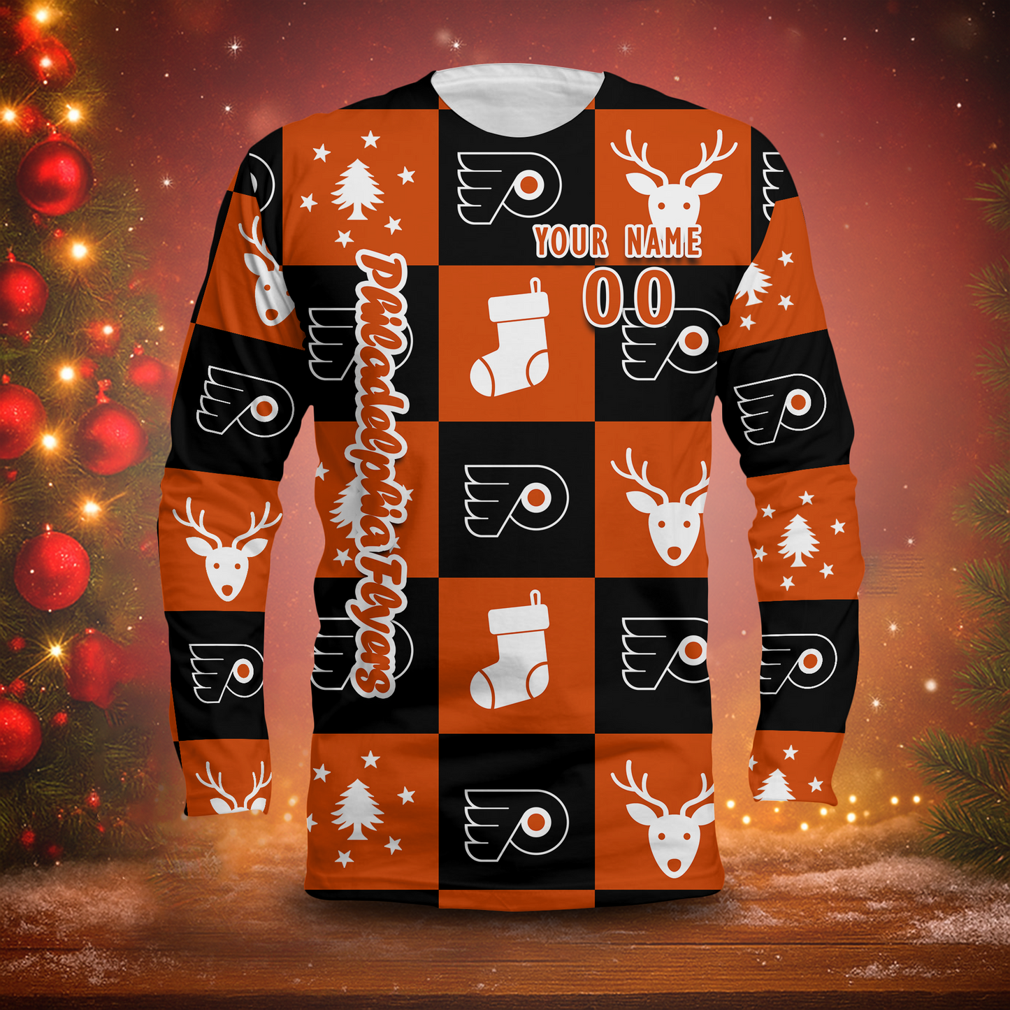 LIMITED EDITION - NEW CUSTOMIZED NHL27 PPF PHILADELPHIA FLYERS LONG SLEEVED T-SHIRT