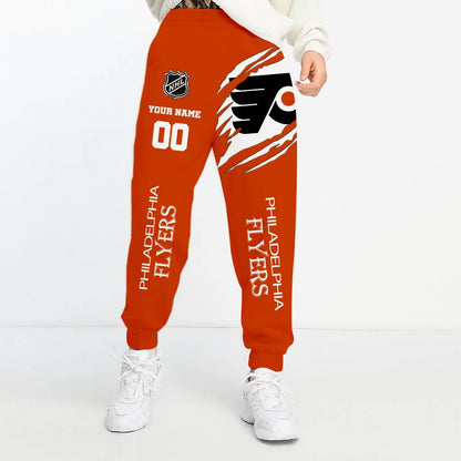 LIMITED EDITION - NEW CUSTOMIZED NHL27 PPF PHILADELPHIA FLYERS UNISEX LONG PANTS