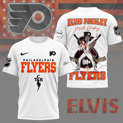 LIMITED EDITION - NEW CUSTOMIZED NHL27 PPF PHILADELPHIA FLYERS X ELVIS PRESLEY FAN 3D SHIRT
