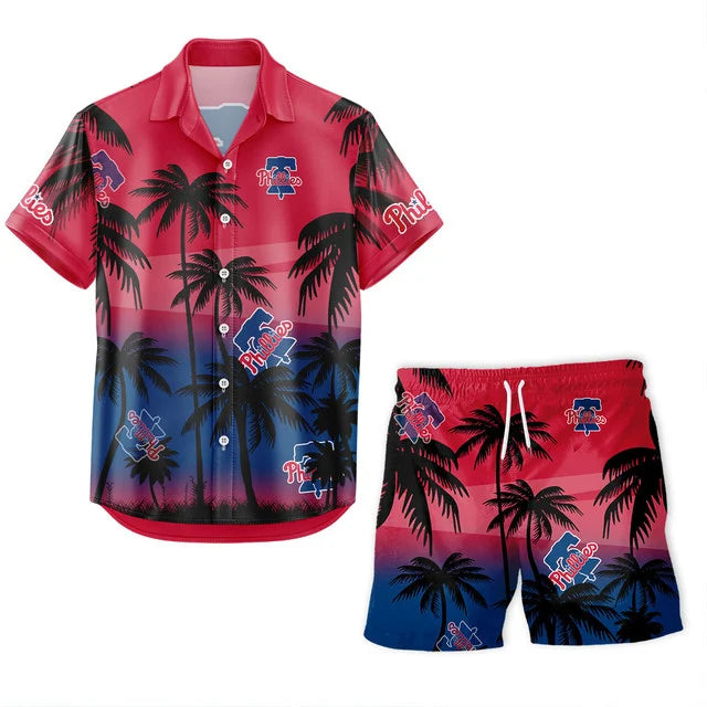 LIMITED EDITION - NEW CUSTOMIZED MLB11 PPS PHILADELPHIA PHILLIES UNISEX HAWAIIAN SHIRT & SHORTS SET
