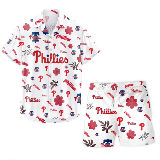 LIMITED EDITION - NEW CUSTOMIZED MLB11 PPS PHILADELPHIA PHILLIES UNISEX HAWAIIAN SHIRT & SHORTS SET