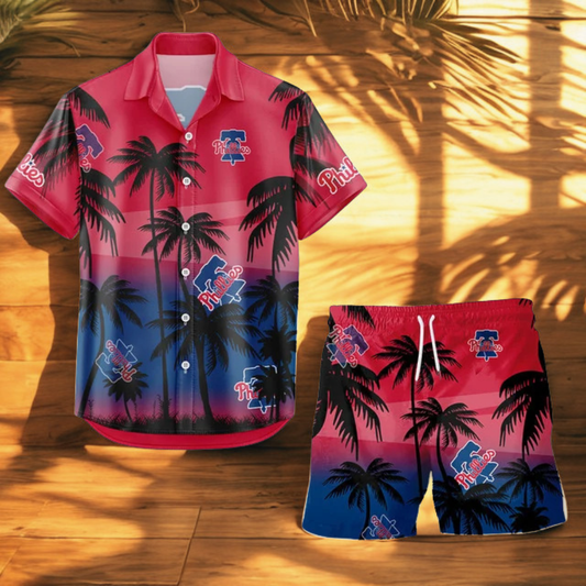 LIMITED EDITION - NEW CUSTOMIZED MLB11 PPS PHILADELPHIA PHILLIES UNISEX HAWAIIAN SHIRT & SHORTS SET