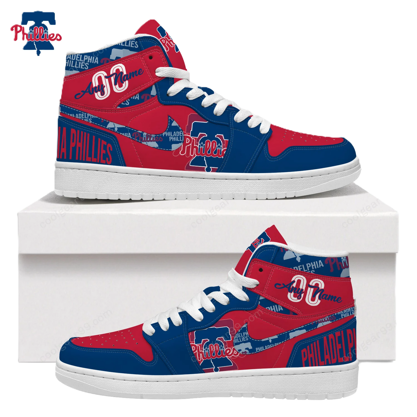 LIMITED EDITION - NEW CUSTOMIZED MLB11 PH PHILLIES AIR JORDAN SNEAKERS