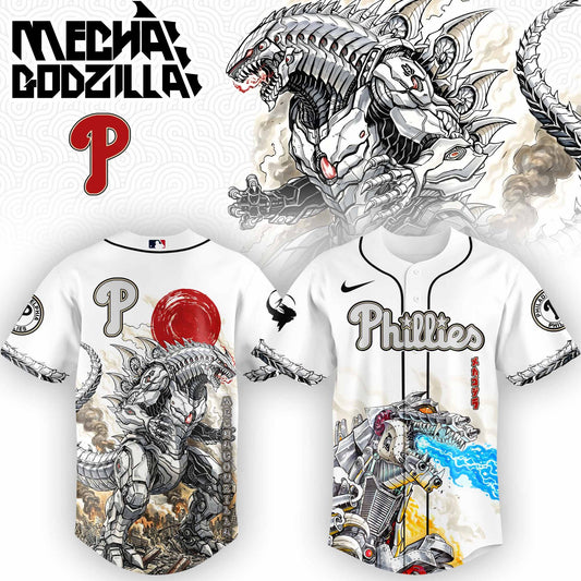 LIMITED EDITION - NEW CUSTOMIZED MLB11 PH PHILLIES x GODZILLA BASEBALL JERSEY