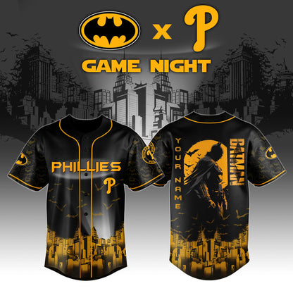 LIMITED EDITION - NEW CUSTOMIZED MLB11 PH PHILLIES x BATMAN BASEBALL JERSEY