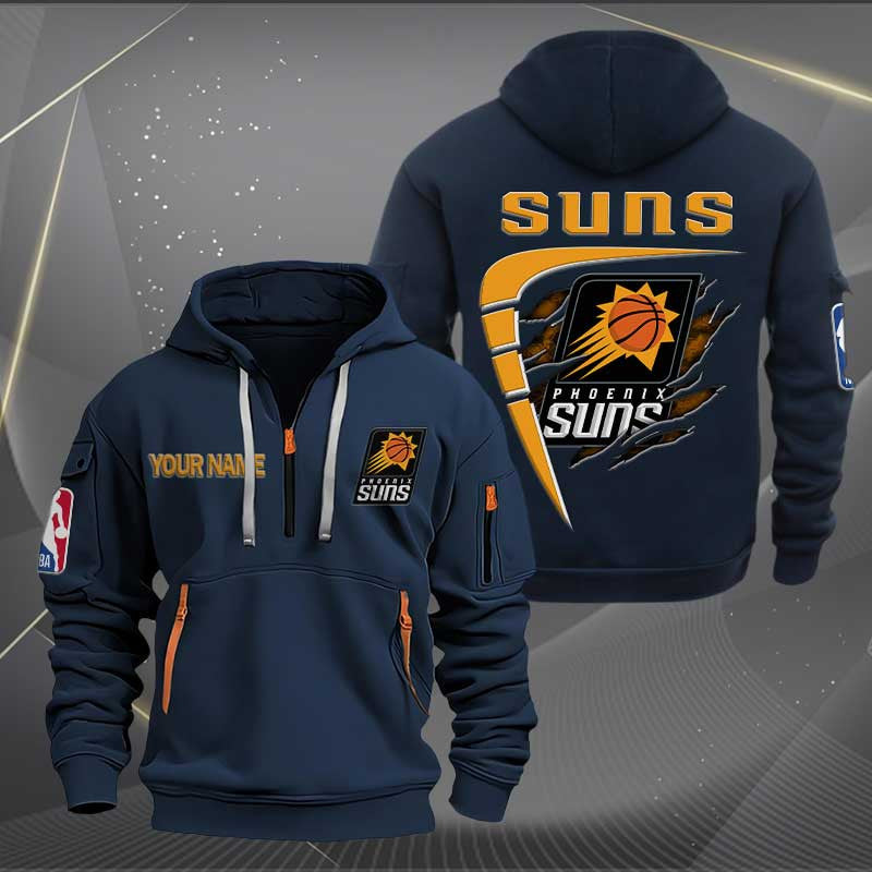 [HOT DEAL] NEW CUSTOMIZED NBA21 PS PHOENIX SUNS QUARTER ZIP HOODIE