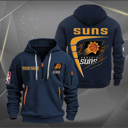 [HOT DEAL] NEW CUSTOMIZED NBA21 PS PHOENIX SUNS QUARTER ZIP HOODIE