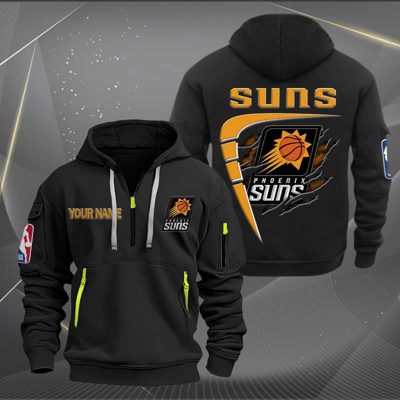 [HOT DEAL] NEW CUSTOMIZED NBA21 PS PHOENIX SUNS QUARTER ZIP HOODIE