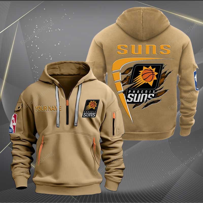 [HOT DEAL] NEW CUSTOMIZED NBA21 PS PHOENIX SUNS QUARTER ZIP HOODIE