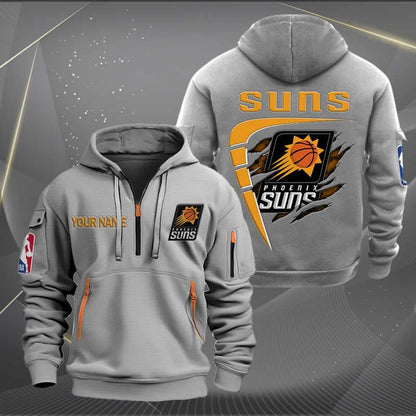 [HOT DEAL] NEW CUSTOMIZED NBA21 PS PHOENIX SUNS QUARTER ZIP HOODIE