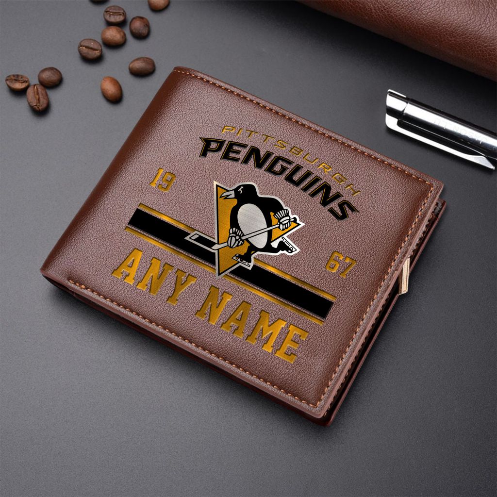 LIMITED EDITION - NEW CUSTOMIZED NHL26 PBP PITTSBURGH PENGUINS LEATHER WALLET