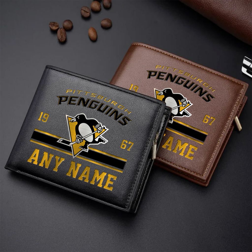 LIMITED EDITION - NEW CUSTOMIZED NHL26 PBP PITTSBURGH PENGUINS LEATHER WALLET