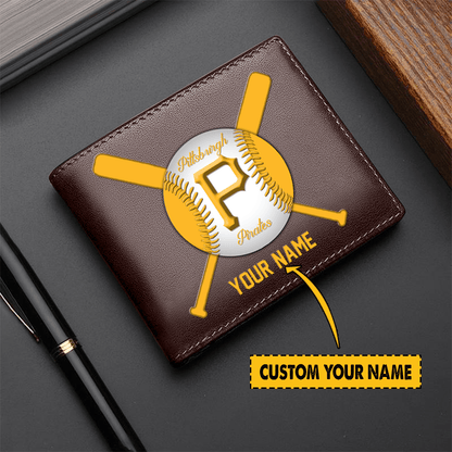 LIMITED EDITION - NEW CUSTOMIZED MLB29 PHP PITTSBURGH PIRATES LEATHER WALLET