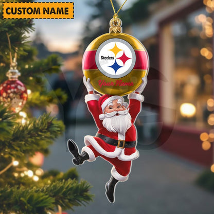 LIMITED EDITION - NEW CUSTOMIZED NFL14 PSB PITTSBURGH STEELERS CHRISTMAS ACRYLIC ORNAMENT