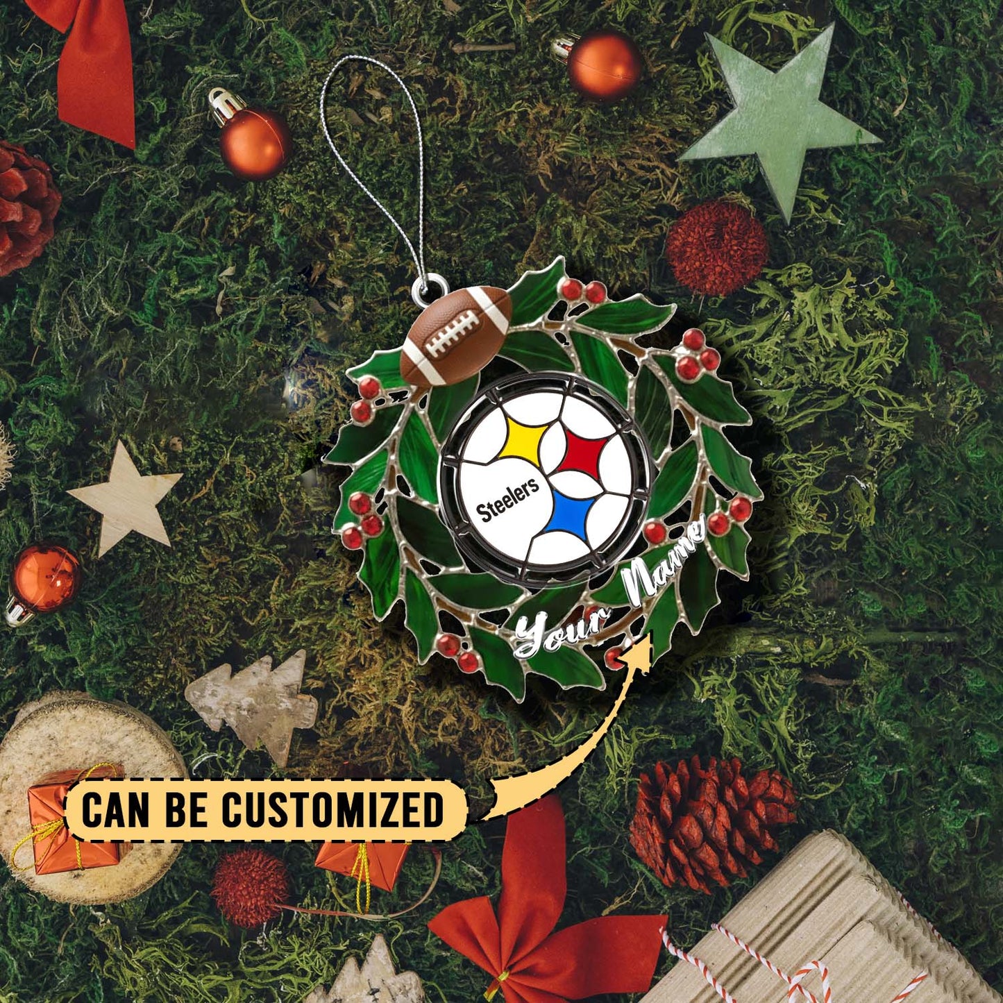 LIMITED EDITION - NEW CUSTOMIZED NFL14 PSB PITTSBURGH STEELERS ACRYLIC ORNAMENT