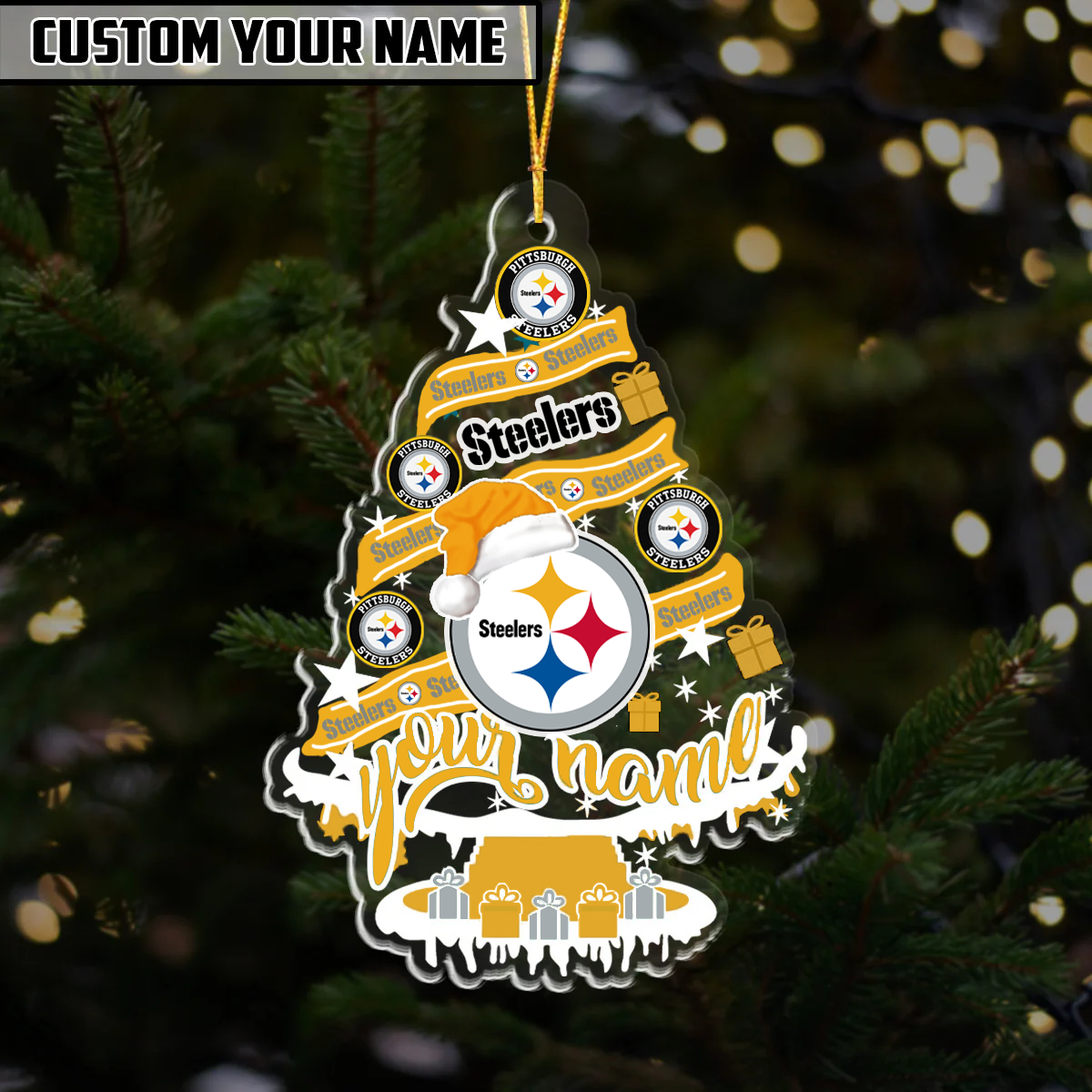 LIMITED EDITION - NEW CUSTOMIZED NFL14 PSB PITTSBURGH STEELERS ORNAMENT