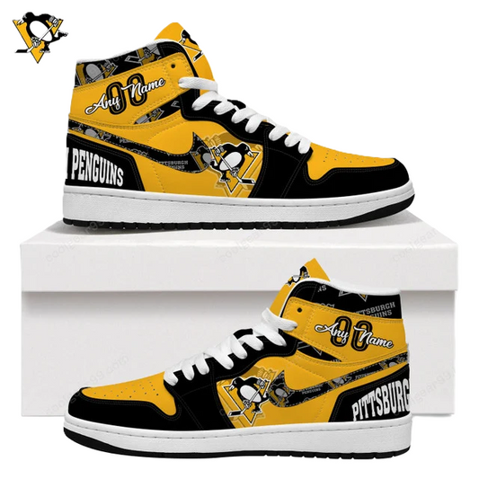 LIMITED EDITION - NEW CUSTOMIZED NHL26 PB PENGUINS AIR JORDAN SNEAKERS