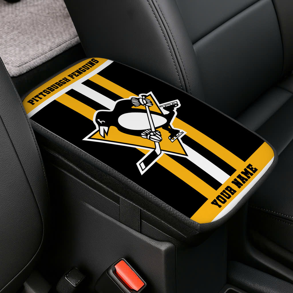 LIMITED EDITION - NEW CUSTOMIZED NHL26 PBP PITTSBURGH PENGUINS CAR ARMREST PAD COVER