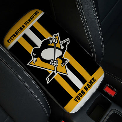 LIMITED EDITION - NEW CUSTOMIZED NHL26 PBP PITTSBURGH PENGUINS CAR ARMREST PAD COVER