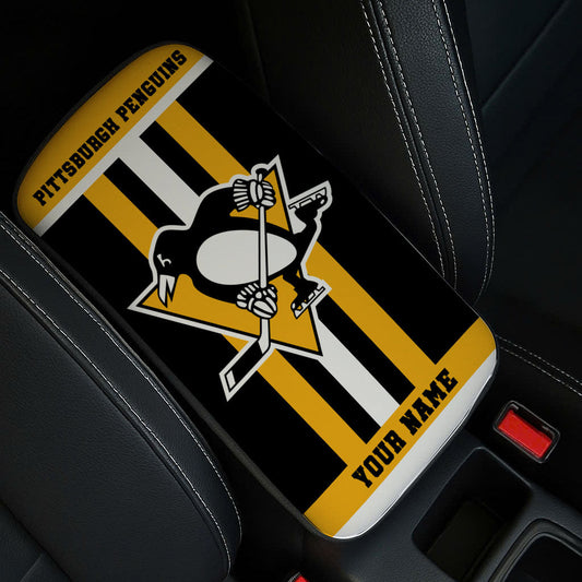 LIMITED EDITION - NEW CUSTOMIZED NHL26 PBP PITTSBURGH PENGUINS CAR ARMREST PAD COVER
