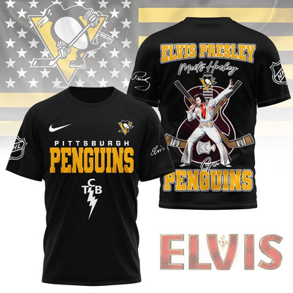 LIMITED EDITION - NEW CUSTOMIZED NHL26 PBP PITTSBURGH PENGUINS X ELVIS PRESLEY FAN 3D SHIRT