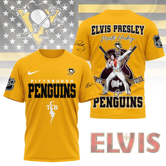LIMITED EDITION - NEW CUSTOMIZED NHL26 PBP PITTSBURGH PENGUINS X ELVIS PRESLEY FAN 3D SHIRT