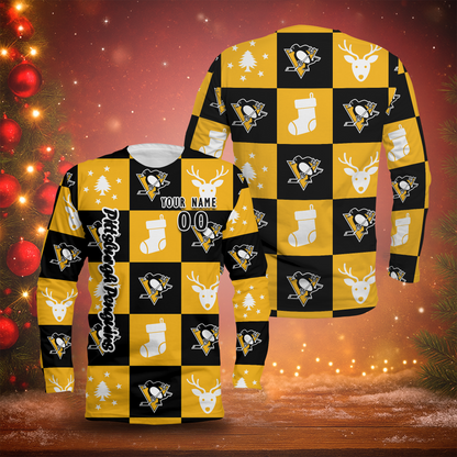 LIMITED EDITION - NEW CUSTOMIZED NHL26 PBP PITTSBURGH PENGUINS LONG SLEEVED T-SHIRT