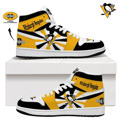 LIMITED EDITION - NEW CUSTOMIZED NHL26 PB PENGUINS AIR JORDAN SNEAKERS