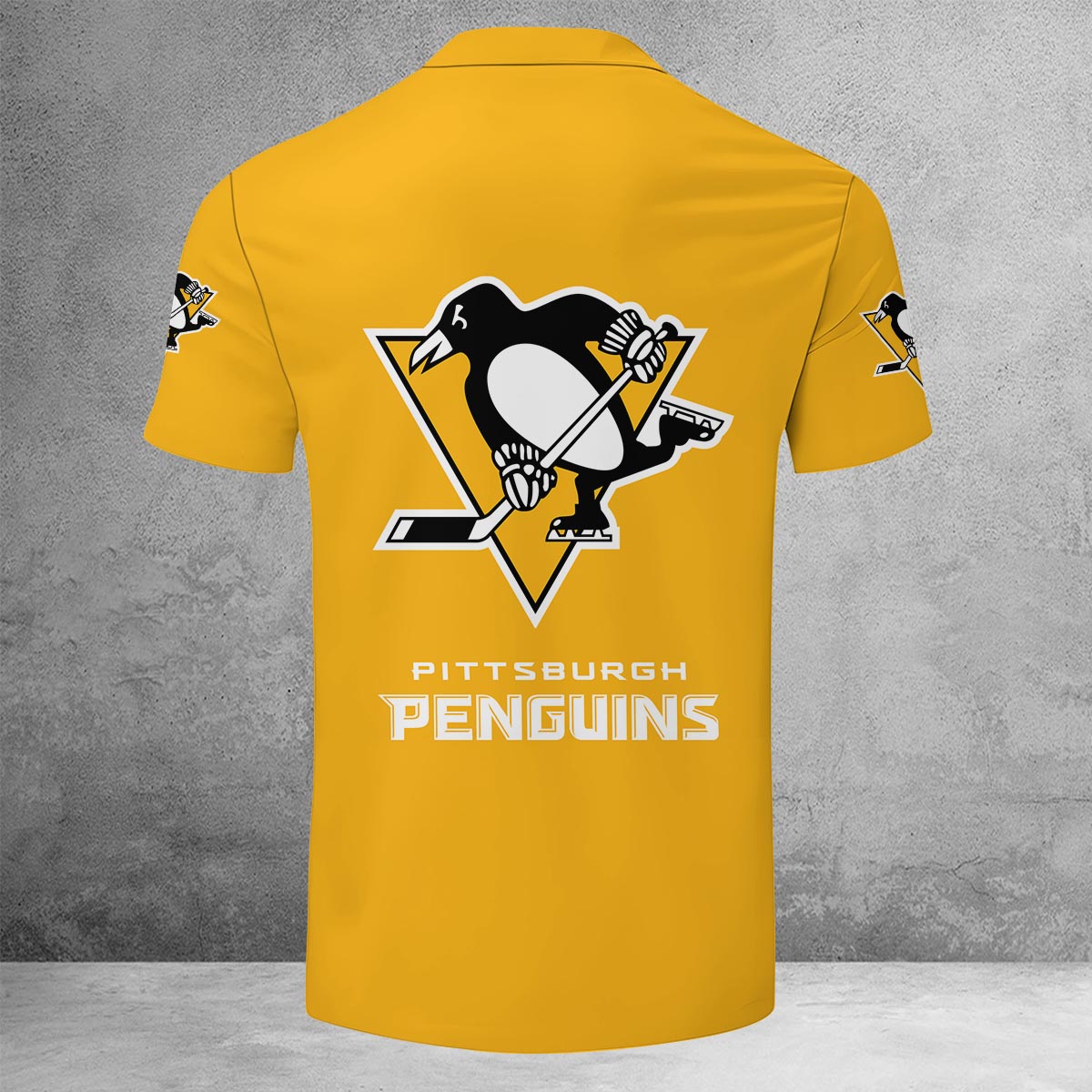 LIMITED EDITION - NEW CUSTOMIZED NHL26 PBP PITTSBURGH PENGUINS ZIP POLO SHIRT