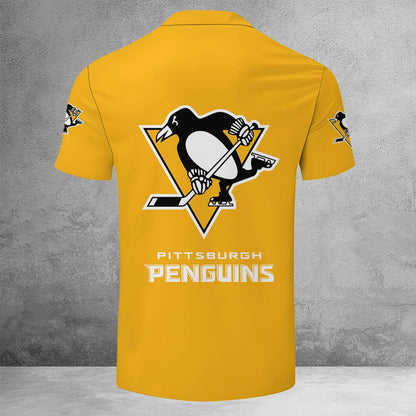 LIMITED EDITION - NEW CUSTOMIZED NHL26 PBP PITTSBURGH PENGUINS ZIP POLO SHIRT