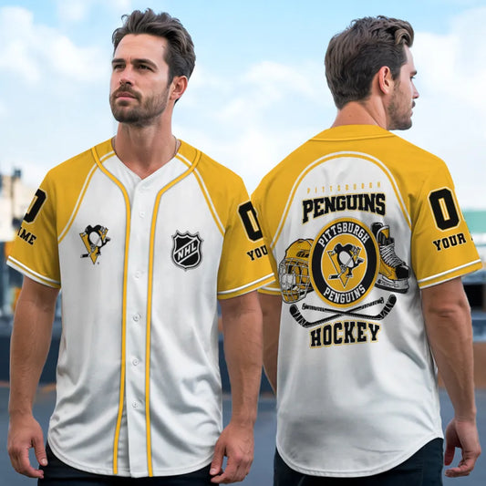 LIMITED EDITION - NEW CUSTOMIZED NHL26 PBP PITTSBURGH PENGUINS BASEBALL JERSEY