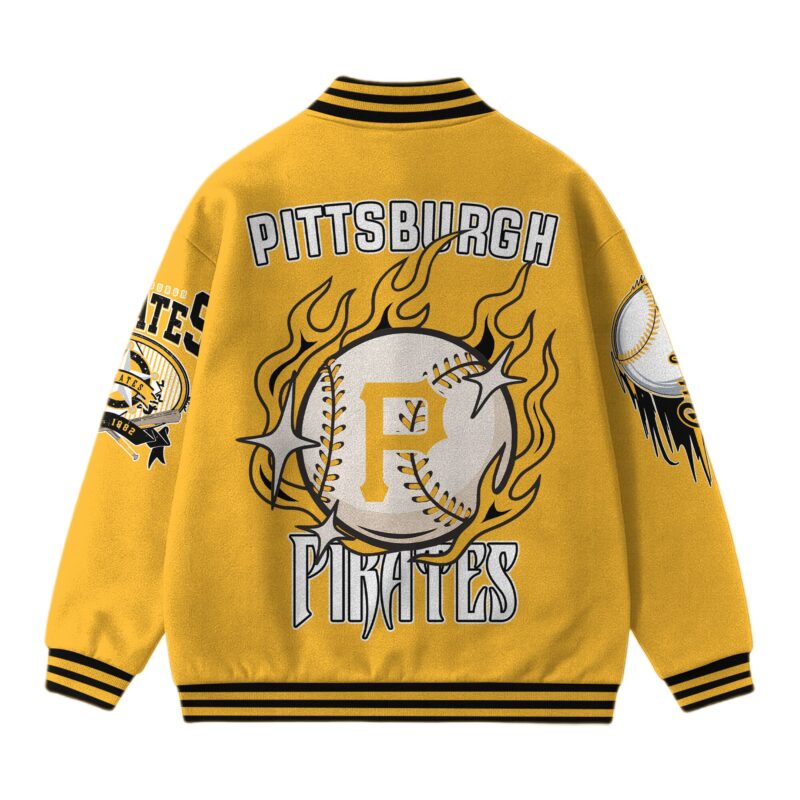 LIMITED EDITION - NEW CUSTOMIZED MLB29 PB PIRATES SATIN VARSITY & BASEBALL JACKET