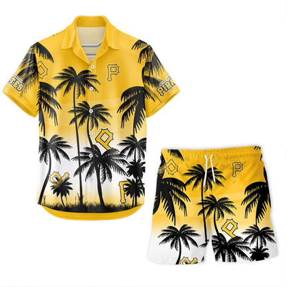 LIMITED EDITION - NEW CUSTOMIZED MLB29 PHP PITTSBURGH PIRATES UNISEX HAWAIIAN SHIRT & SHORTS SET