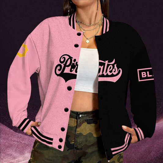 LIMITED EDITION - NEW CUSTOMIZED MLB29 PHP PITTSBURGH PIRATES SATIN VARSITY & BASEBALL JACKET