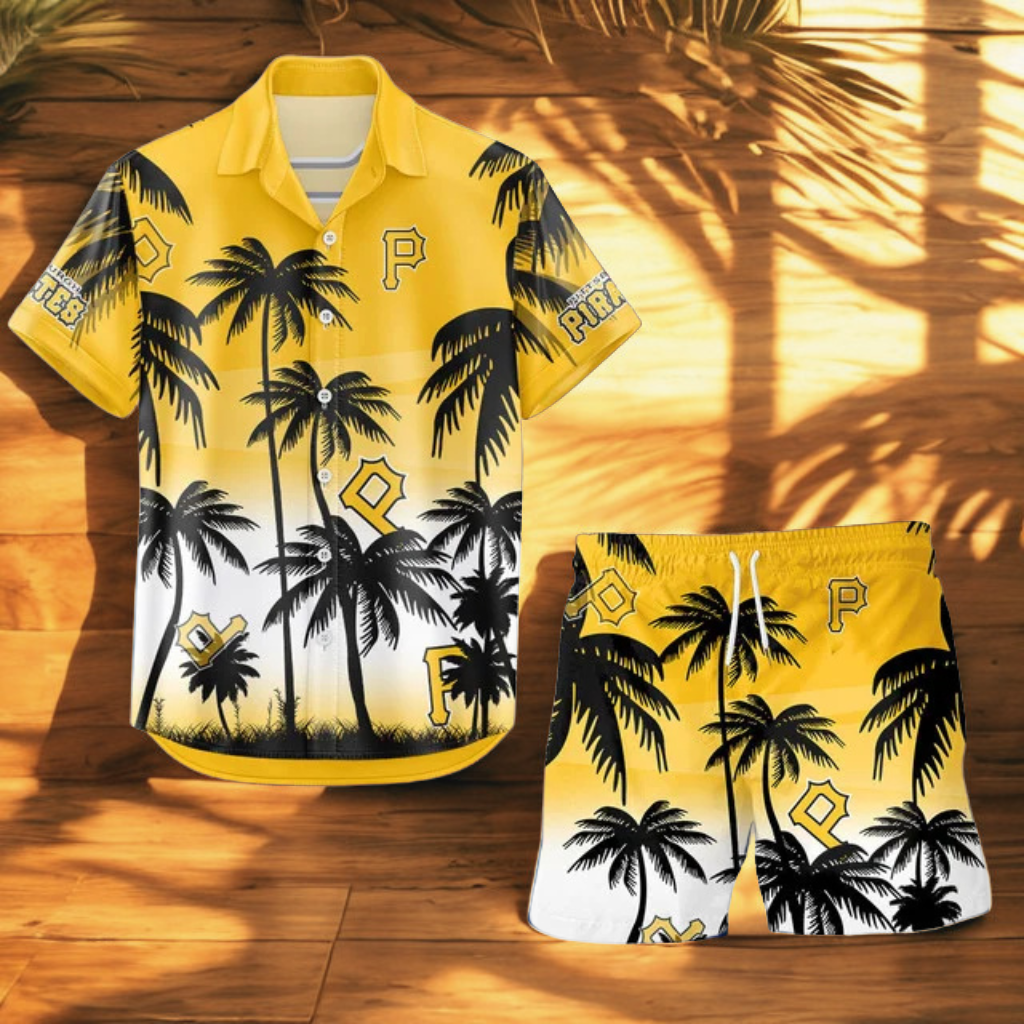 LIMITED EDITION - NEW CUSTOMIZED MLB29 PHP PITTSBURGH PIRATES UNISEX HAWAIIAN SHIRT & SHORTS SET