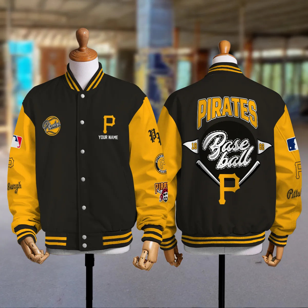 LIMITED EDITION - NEW PREMIUM MLB29 PHP PITTSBURGH PIRATES SATIN VARSITY JACKET