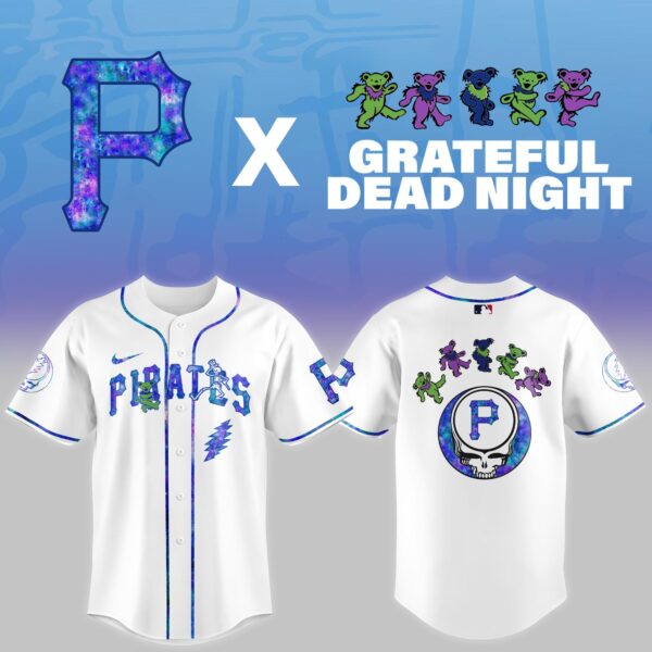 LIMITED EDITION - NEW CUSTOMIZED MLB29 PB PIRATES x GRATEFUL DEAD BASEBALL JERSEY